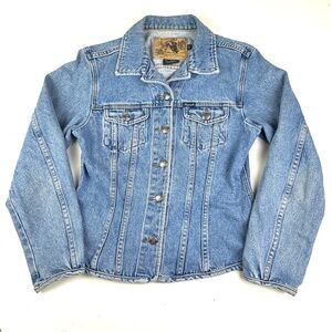 Faconnable Denim Jacket Sz Medium Blue Jean Nostalgic Dungarees France Med Wash